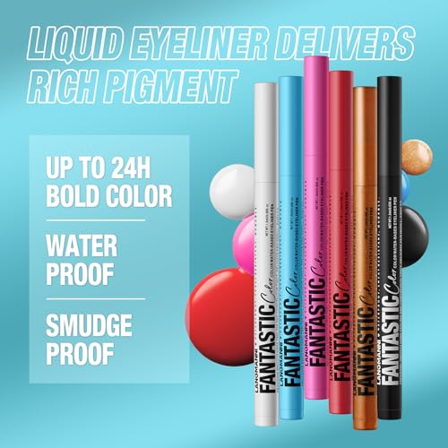 LANGMANNI 8-Pack Neon Matte Liquid Eyeliner Set - Long-Lasting, Waterproof, Smudgeproof, Vibrant Colors