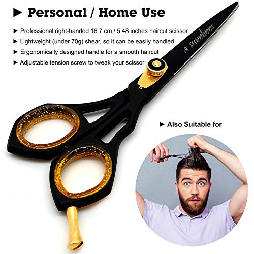 Saaqaans 6-Inch Professional Hair Cutting Scissors with Black Storage Case