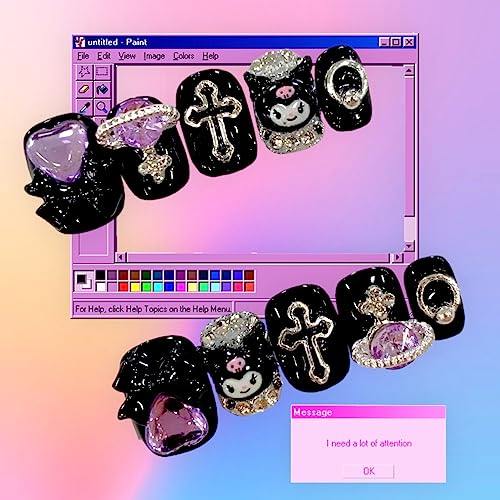 KOZUKI Kawaii Kuromi Pochacco Anime 3D Press-On Nails - KURO Variant