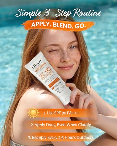 Disaar Beauty Sunblock Cream SPF 90 - Non-Greasy Formula, 1.41 Fl Oz