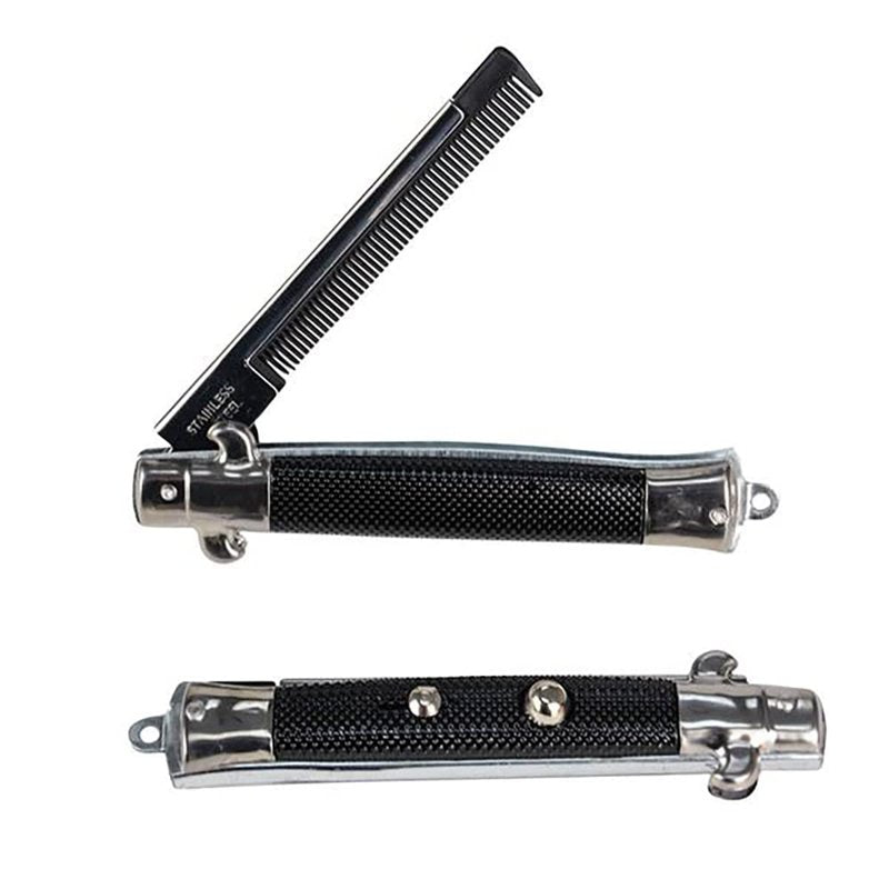 Chochkees 9" Inches Folding Pocket Comb, Stainless Steel (Single)