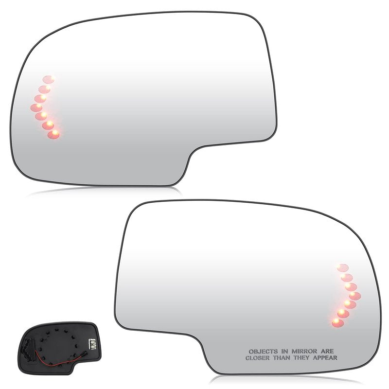 Youxmoto Driver Left and Passenger Right Heated Side Mirror Glass for 2003-2006 Chevy Silverado Avalanche Suburban 1500 2500 3500 Tahoe, GMC Sierra Yukon, Cadillac Escalade 88944391