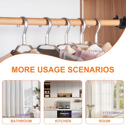 Stainless Steel U-Shaped Closet Rod Bracket - 4 Pack