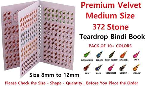 Multicolour Teardrop Stone Bindi Booklet for Women - 372 Bindis