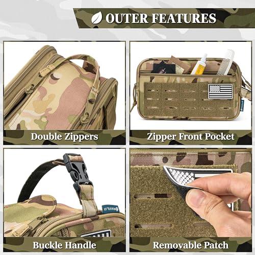 PAVILIA Camo XL Tactical Toiletry Bag - Water Resistant Organizer