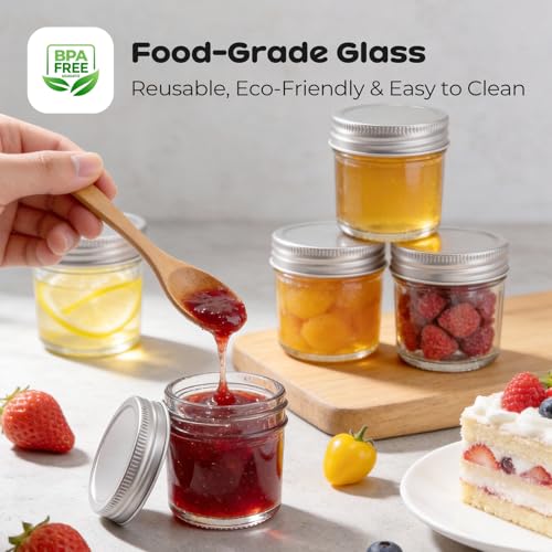 12 Pack 2 oz Mini Mason Jars with Airtight Lids - PureRoot