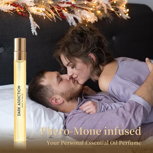 Dark Addiction Pheromone Perfume Oil for Women & Men - Amber Vanilla Travel Size 0.4oz
