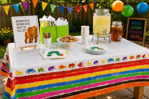 Eric Carle Brown Bear Plastic Tablecloth - 108 x 54 Inch