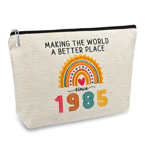 Ancpeany 1985 40th Birthday Makeup Bag for Women, Travel Cosmetic Organizer
