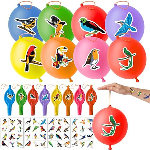 72-Pack Bird Birthday Party Favors with 24 Balloons & 48 Pre-Cut Tattoos