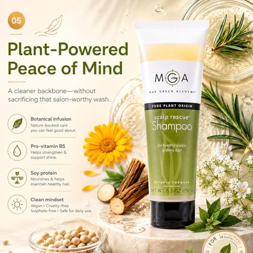 Max Green Alchemy Scalp Rescue Shampoo 5.5 Oz - Natural Herbal Hair Care for All Hair Types