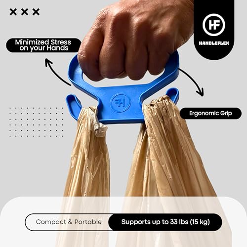 Ergonomic Shopping Bag Handle - Comfort Grip for Daily Use (2 Pack, Blue)