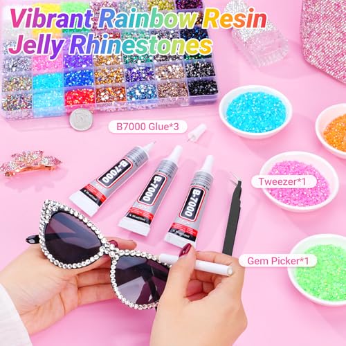 Atifober 54000Pcs Bedazzler Kit with 3mm Rhinestones & Glue