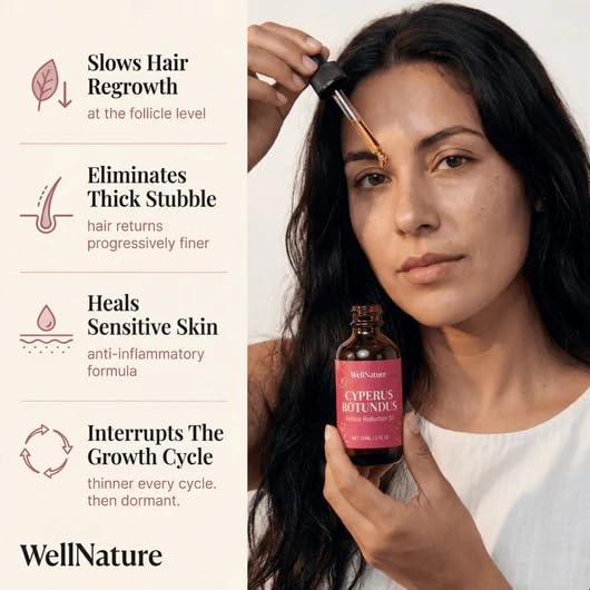 Cyperus Rotundus Elixir - Natural Hair Removal Oil for Follicle Growth Reduction | Post-Wax & Laser Care, Hydrates & Soothes Skin