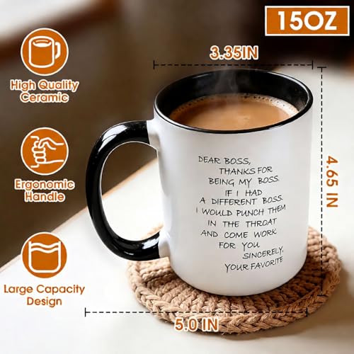 Funny Boss Mug - Dear Boss Coffee Cup, 15oz Ceramic Gift