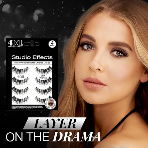 Ardell Demi Wispies False Eyelashes - 4 Pairs of Winged, Wispy Lashes