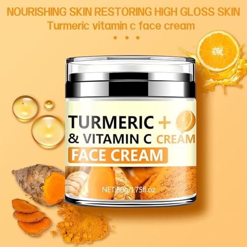 Turmeric Firming Face Cream – Anti-Wrinkle Tightening for Dry & Sensitive Skin, 1.76 oz