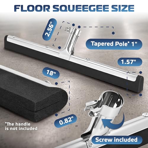18-Inch Garage Floor Squeegee with Double Foam Blade