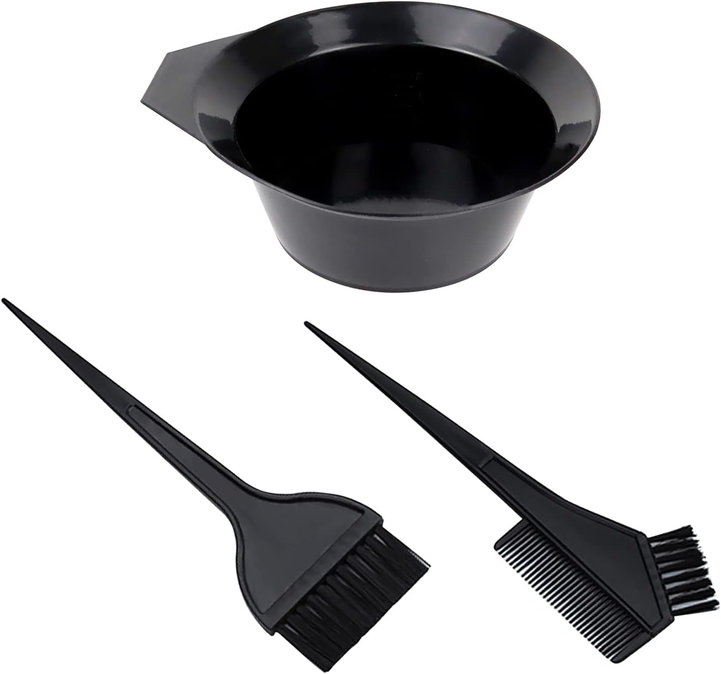 Hair Dye Color Brush and Bowl Set - Tint Comb Applicator for Easy Hair Coloring | 2 Brushes + Mixing Bowl