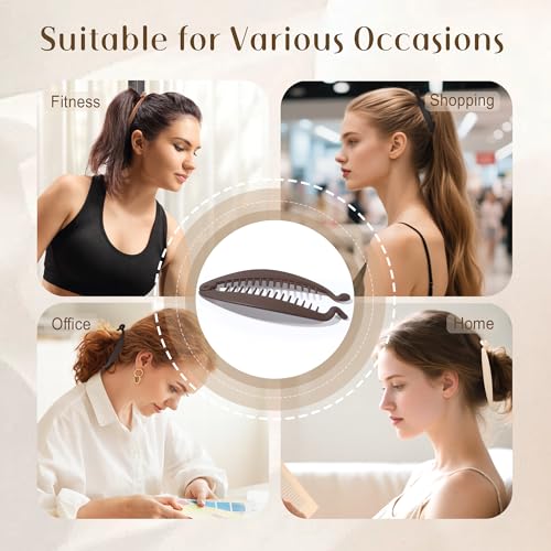 4 PCS Large Banana Hair Clips for Women - No-Slip Design