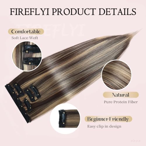 FIREFLYI 14-Inch Short Clip-In Hair Extensions – Matte Protein Fiber Volume