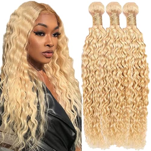 Habiliana 613 Blonde Jerry Curly Human Hair Bundles - 11A Virgin Brazilian