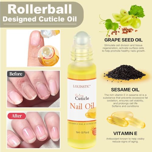 LOUINSTIC Gel Nail Polish Remover Kit with Cuticle Oil & Manicure Tools