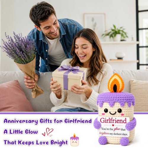 Handmade Crochet Candle Gift for Girlfriend | Romantic Birthday & Anniversary Present