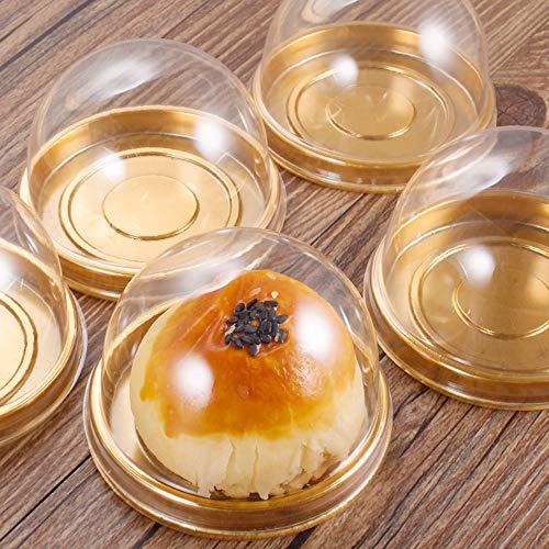 EchoDone Clear Plastic Mini Cupcake Boxes - 50 Pack Dome Containers