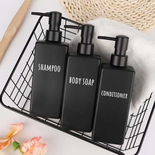Segbeauty 3-Pack 16.9oz Refillable Shampoo & Conditioner Dispensers for Bathroom & Travel