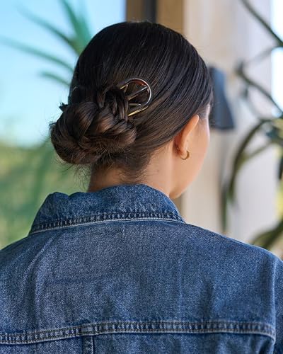 AWAYTR Tortoiseshell French Hair Pins 6-Pack U-Shaped Hair Forks for Women Updos
