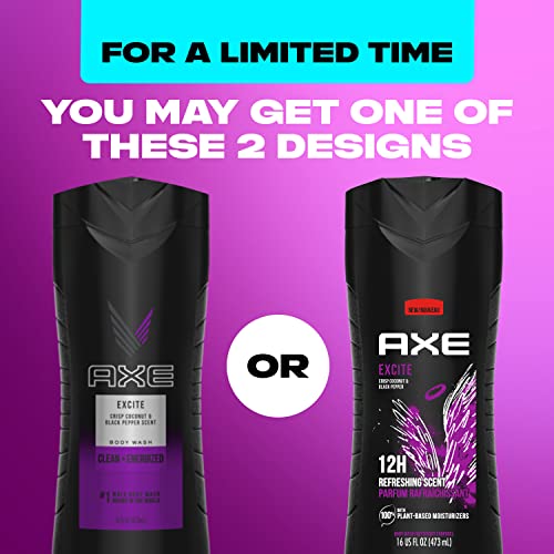 AXE Excite Body Wash 16 oz Pack of 4 | Coconut & Black Pepper
