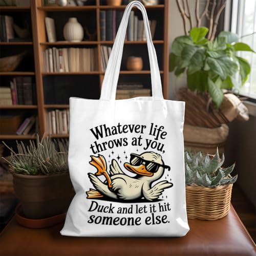 Funny Canvas Tote Bag for Animal Lovers - Reusable Grocery & Beach Bag