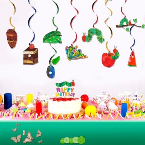 Hungry Caterpillar Hanging Swirl Decorations - 40pcs Birthday Party Supplies