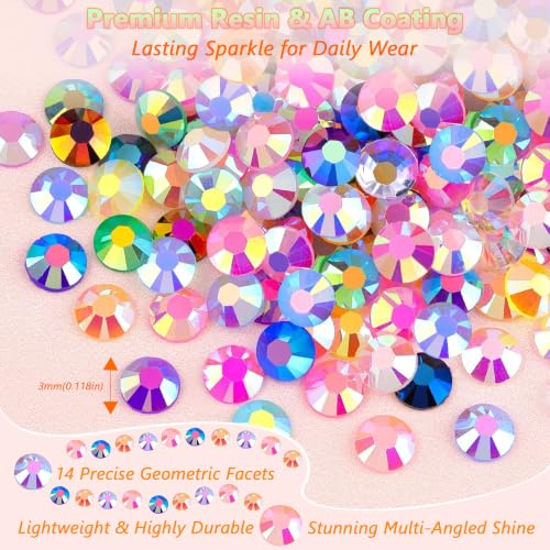 30,000 Pcs Resin Jelly Rhinestone Kit with B7000 Glue and Crafting Tools