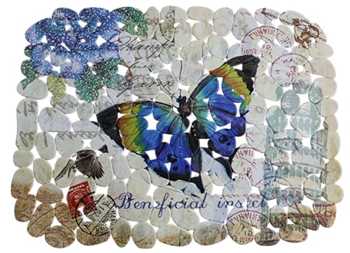 Decorative PVC Sink Mat - 15.7" x 11.8" Flexible Protector with Quick-Draining Pebble Texture
