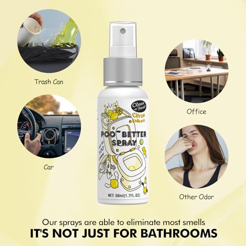 Clean-n-Fresh Citrus Toilet Spray - Travel Size Odor Eliminator, 5.1 Fl Oz (Pack of 3)