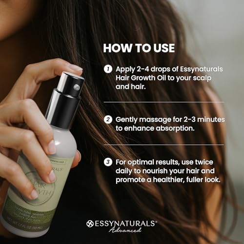Essynaturals Hair Growth Oil with Biotin & Caffeine - 1.7 Fl Oz Serum