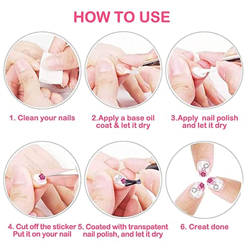 Cute Cat Nail Stickers - 4 Sheets 3D Self-Adhesive Decals
