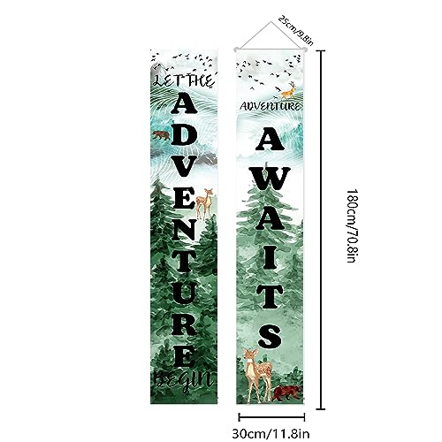 Adventure Awaits Porch Banner Set - Travel Themed Decor 70.8"x11.8"