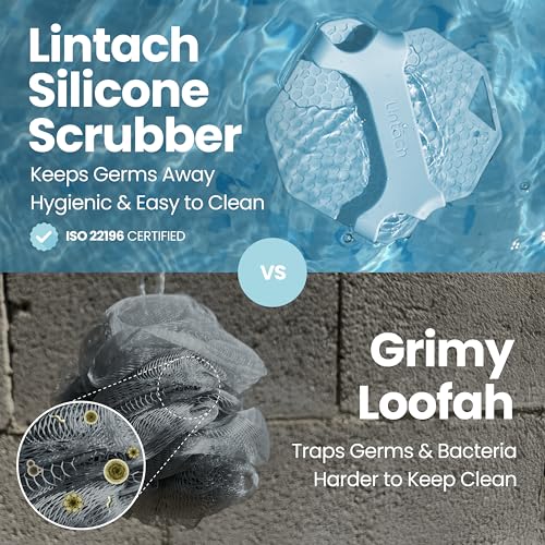LINTACH Silicone Body Scrubber - Hygienic Exfoliating Shower Loofah