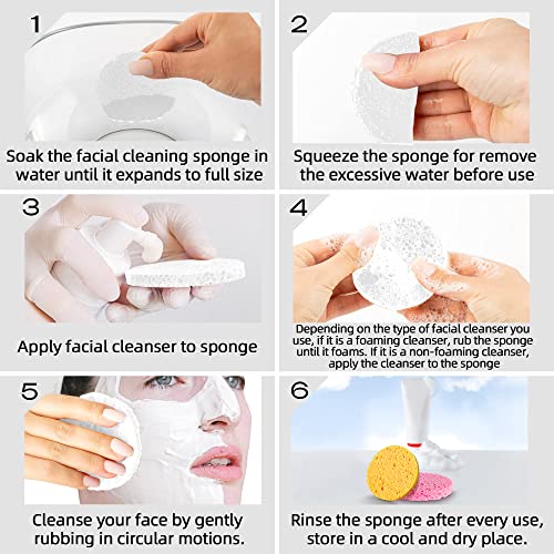 Kickleen 120-Count White Compressed Facial Sponges for Deep Cleansing