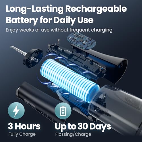 Onlyone Black Water Flosser with Adjustable Pressure for Oral Care