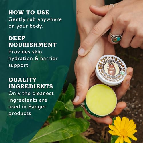 Badger Healing Balm - Organic Hand Cream for Dry Cracked Skin, 2 oz