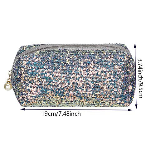 Sequin Makeup Bag - Portable Cosmetic Organizer for Travel