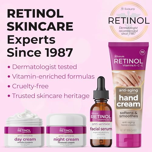 Retinol LIVAURA Hand Cream for Dry Cracked Hands - Moisturizing & Fast Absorbing