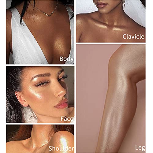 HuaQing 2 Pack Body Luminizer Set - Rose Gold & Glistering Bronze Waterproof Glow