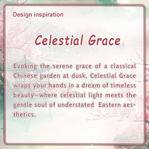 GelMala Semi Cured Gel Nail Strips - Celestial Grace, Floral Cat Eye