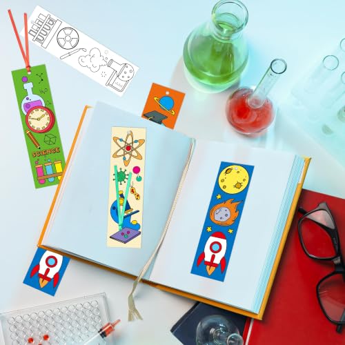72 Pcs Science Coloring Bookmarks for Kids - DIY Craft Supplies