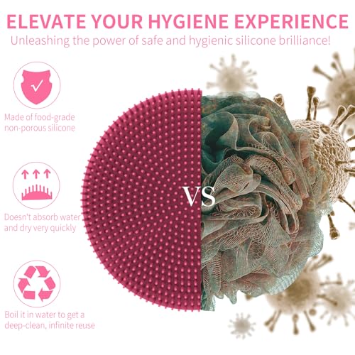 BEAUTAIL Silicone Body Scrubber - Gentle Exfoliating Shower Brush